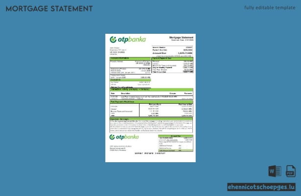 Beispiel eines Hypothekenauszugs der Croatia OTP Bank (Vorschau)
